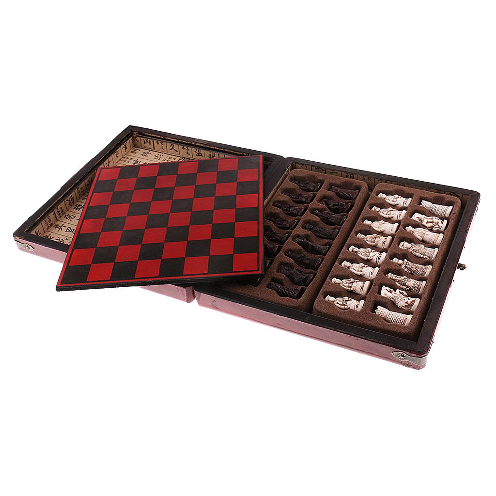 Vintage Collectible Board Games - 중국 체스 세트 나무 미니어처 보드