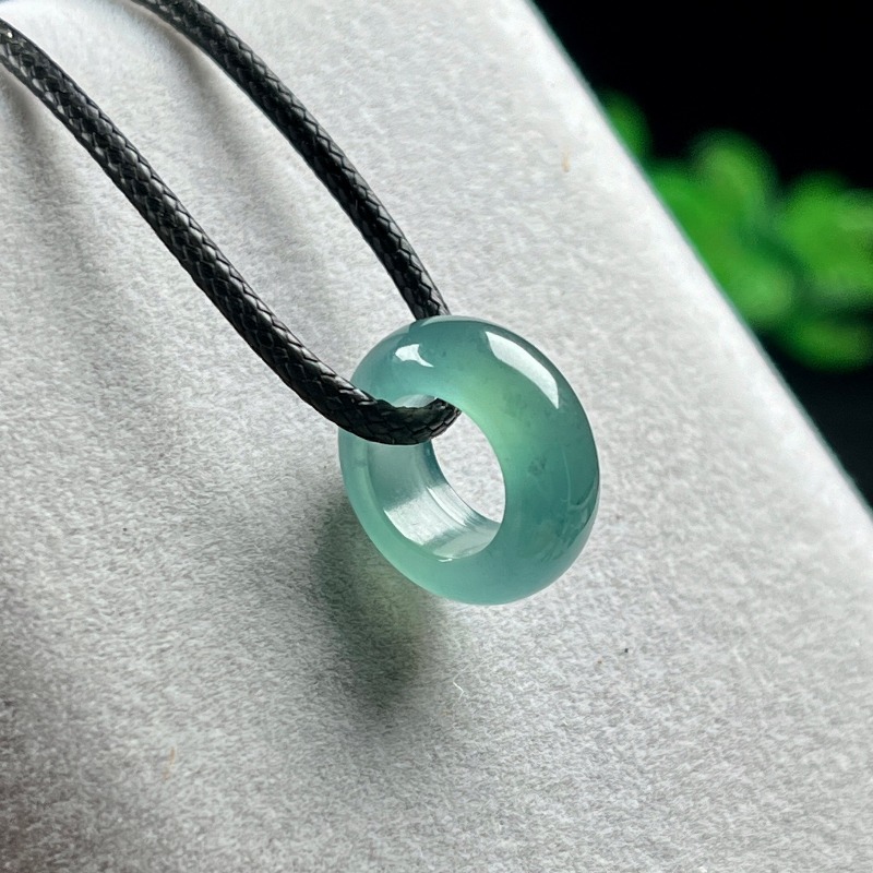 Vintage Necklace - 천연 에메랄드 블루 워터 럭키 비드