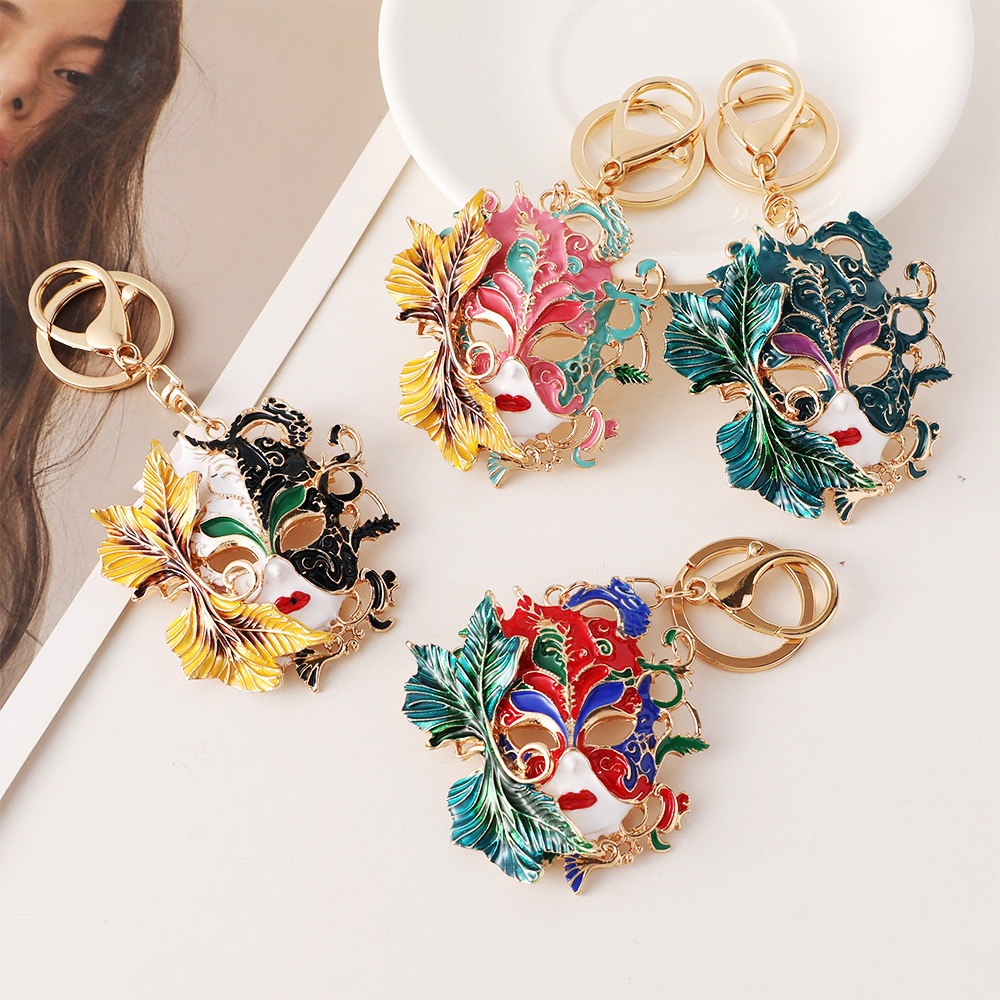 베네치아 카니발 골드 마스크 키체인 빈티지 스타일 컬러 - Vintage Collectible Accessories 리뷰 및 가격
