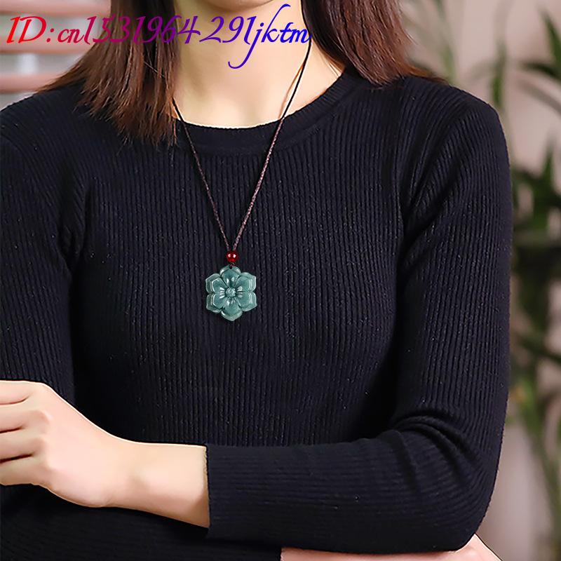 버마산 경옥 꽃 펜던트 목걸이 스톤 패션 액세서리 부적 - Vintage Necklace 리뷰 및 가격