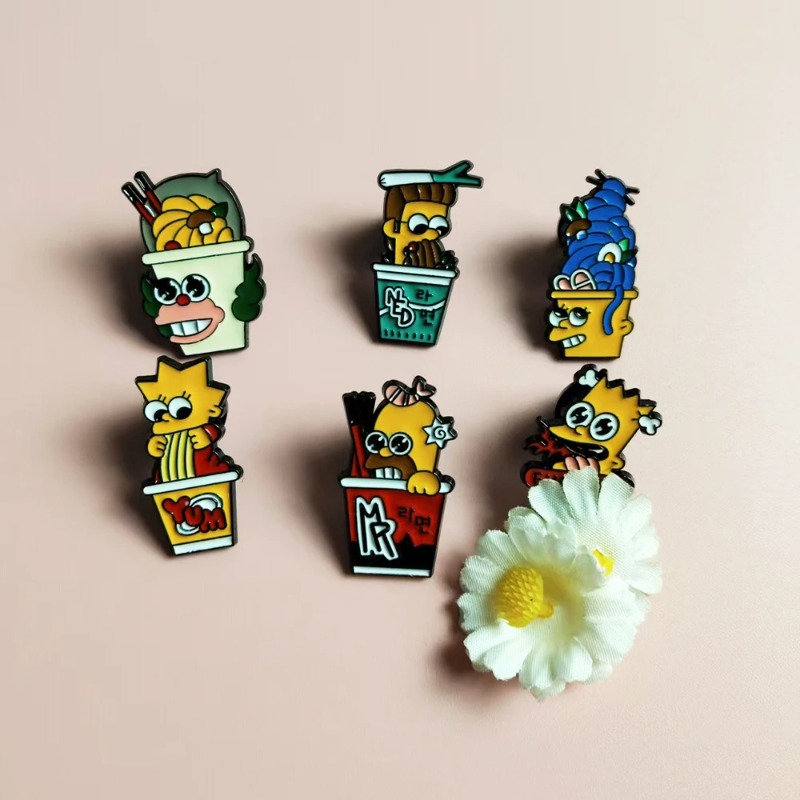 6pcs 세트 심슨 가족 귀여운 재미있는 배지 할로윈  - Vintage Item 리뷰 및 가격