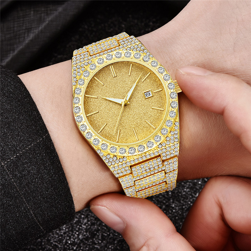 남성 명품 시계 힙합 다이아몬드 패션 합금 밴드 날짜  - Vintage Watch Collecting 리뷰 및 가격