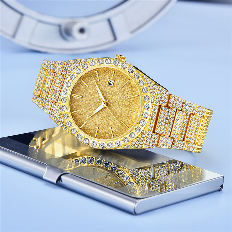 남성 명품 시계 힙합 다이아몬드 패션 합금 밴드 날짜  - Vintage Watch Collecting 리뷰 및 가격