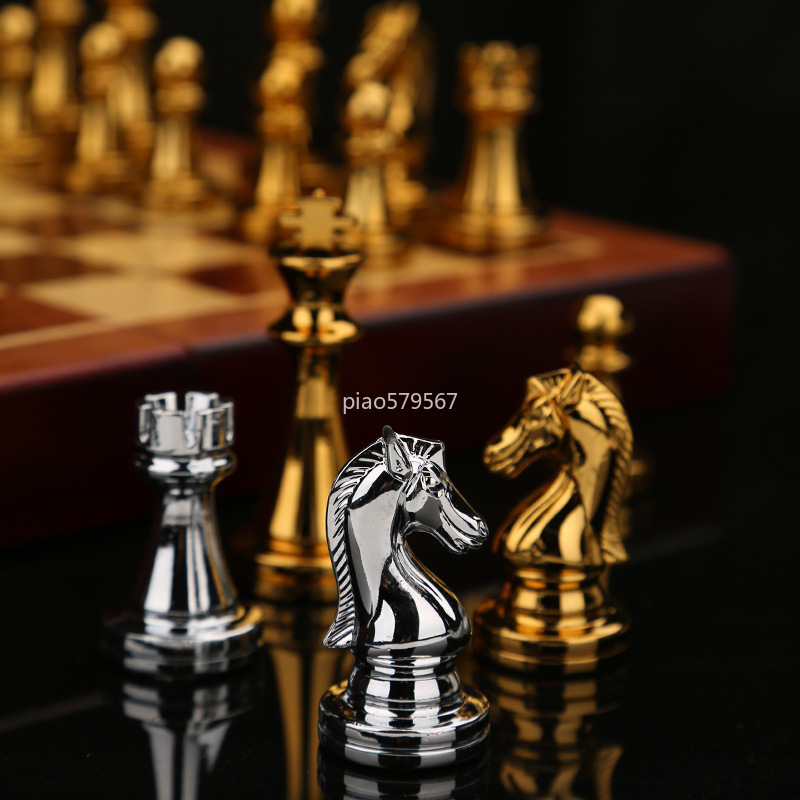 고급 나무 체스 세트 금속 피스 수제 빈티지 유럽 보드 - Vintage Collectible Board Games 리뷰 및 가격